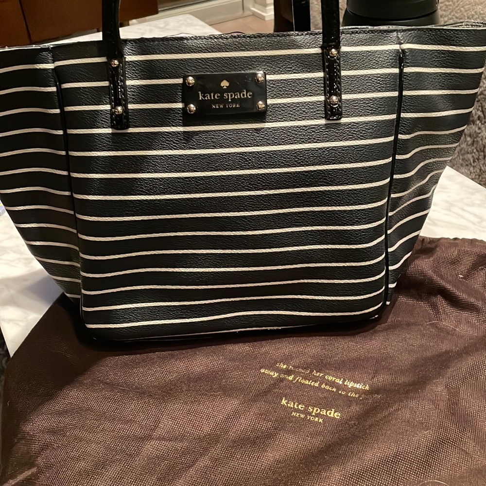 Kate spade striped bag- lightly used